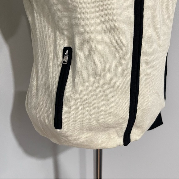 Lauren RL Cream and Black Full Zip sweater cardigan NWT size medium - Picture 3 of 6